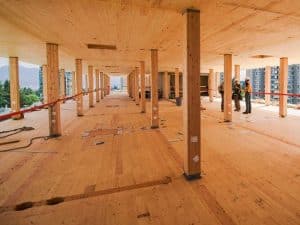 Cross-laminated timber can be used for floors.