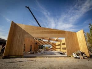 Cross-laminated timber can be used for shear walls and diaphragms.