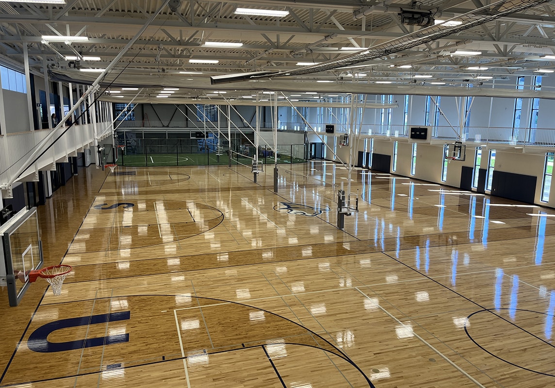 The new multipurpose courts host a wide variety of sports and games. © 2024 Montana State University