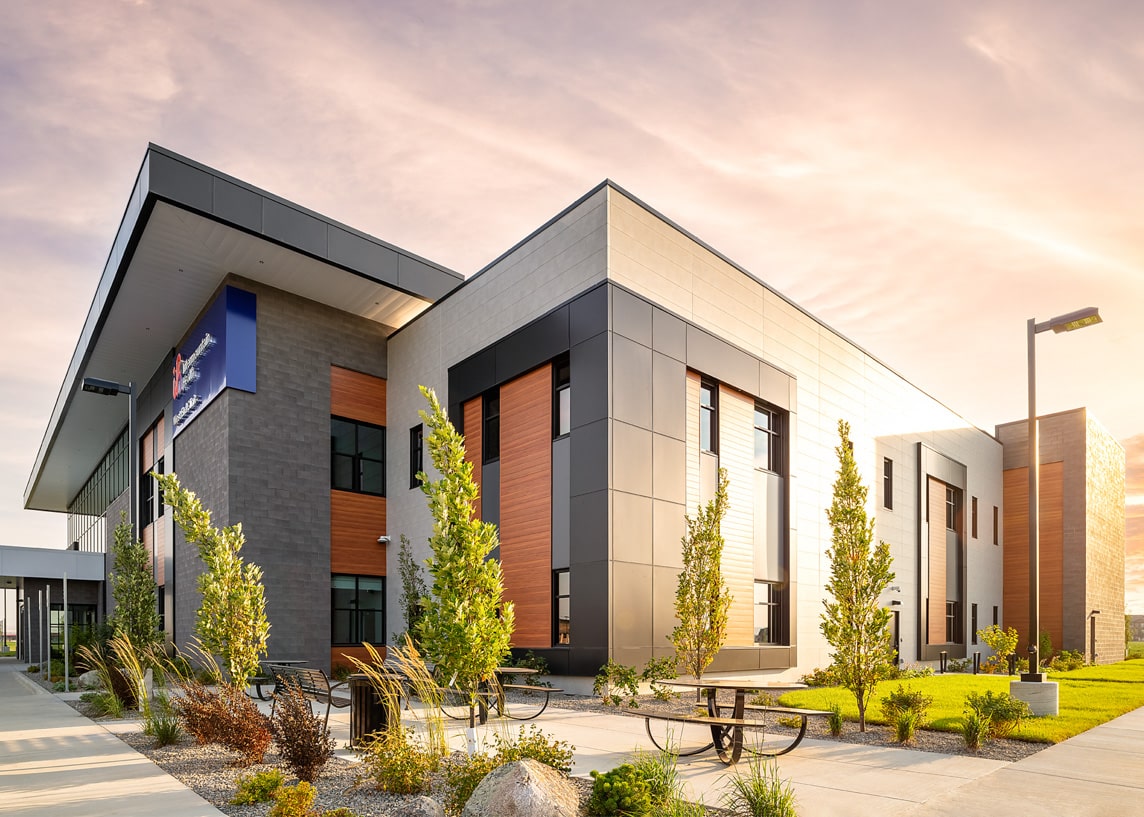 An exterior view of the new facility.