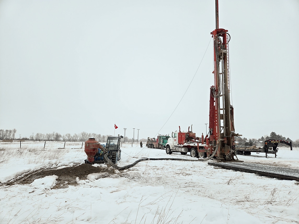 The Stone Meadows Test Well mid-winter. 