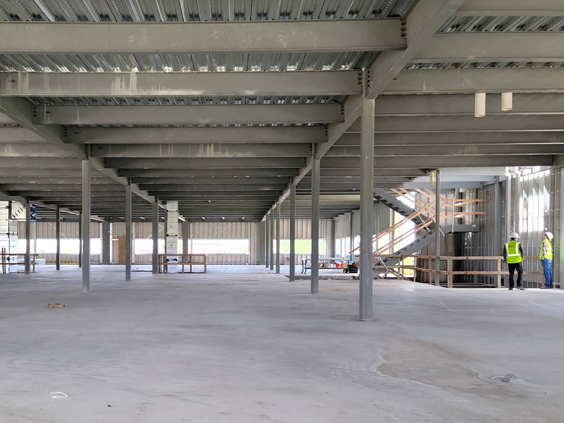 The building used steel framing. 