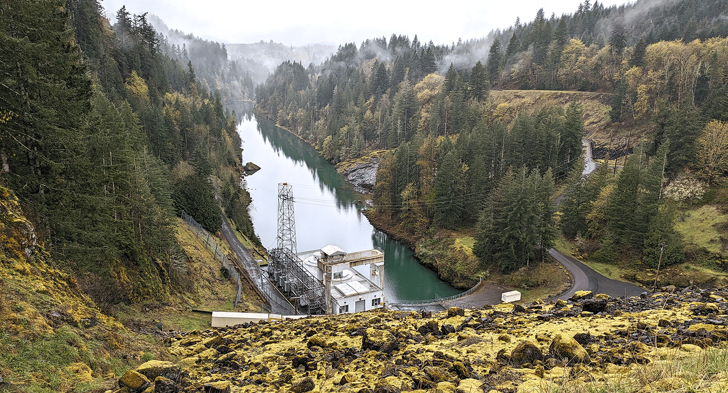 Yale tailrace, powerhouse, and future fish passage facility location.