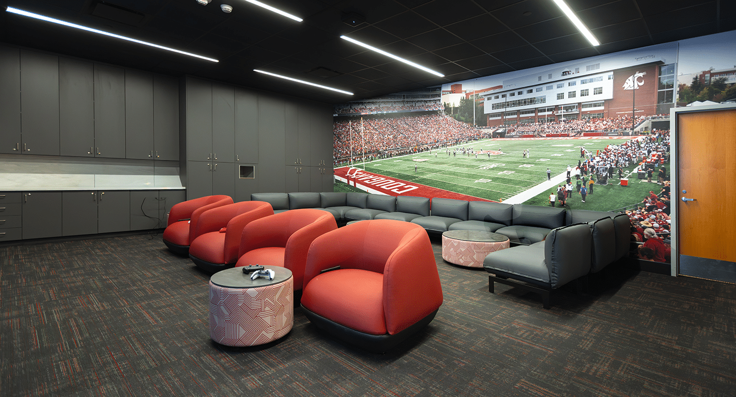 The renovated players' lounge is one of the significant improvements in the project.